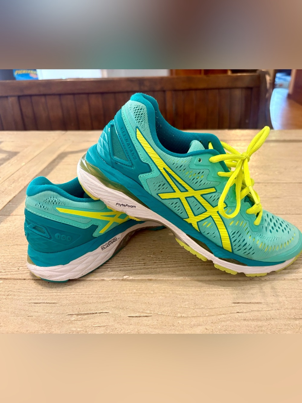 ASICS Women's Teal & Neon Yellow Running Sneakers